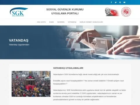 Sosyal Güvenlik Kurumu (SGK) ekran görüntüsü