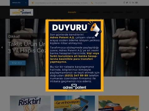 Adres Patent ekran görüntüsü